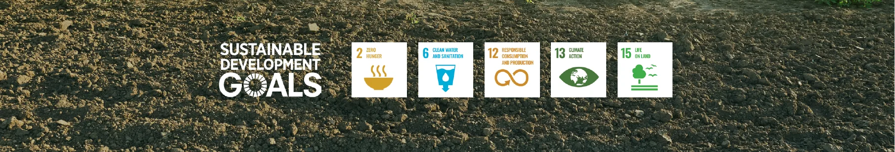 UN Sustainable Development Goals supported: 2 Zero Hunger, 6 Clean Water and Sanitation, 12 Responsible Consumption and Production, 13 Climate Action, 15 Life on Land